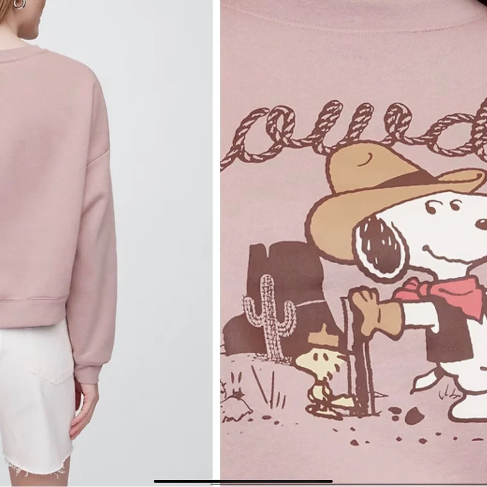 NWT Women’s GAP Factory Dusty Pink Snoopy Graphic Sweatshirt - Picture 4 of 8